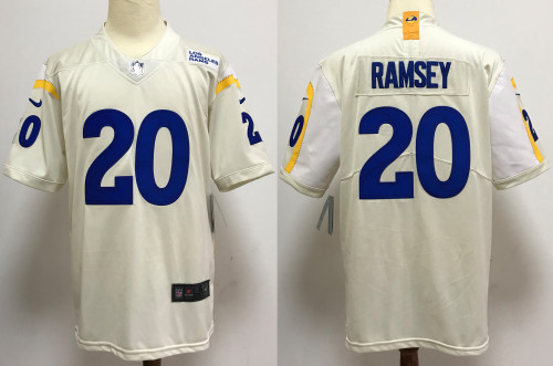 Los Angeles Rams Road Game Jersey White NO.20 RAMSEY