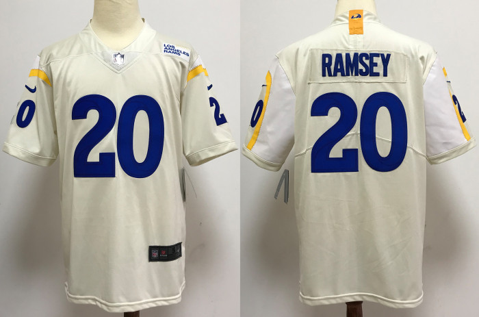 Los Angeles Rams Road Game Jersey White NO.20 RAMSEY
