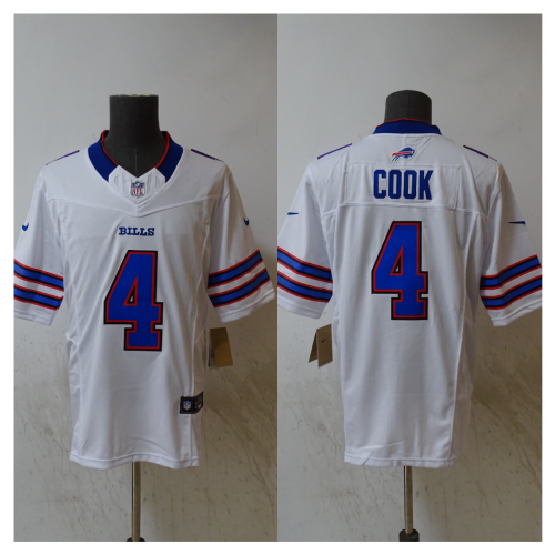 Buffalo Bills Game Player Jersey White NO.4 COOK