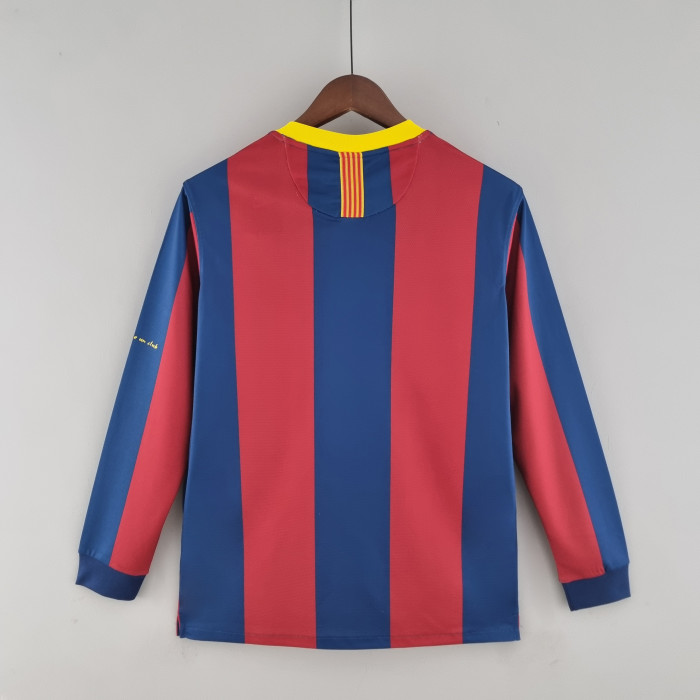 Barcelona Home Long Sleeve Retro Jersey 2010/11