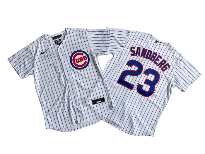 Chicago Cubs Jersey White Stripe Fan Version NO.23 SANDBERG