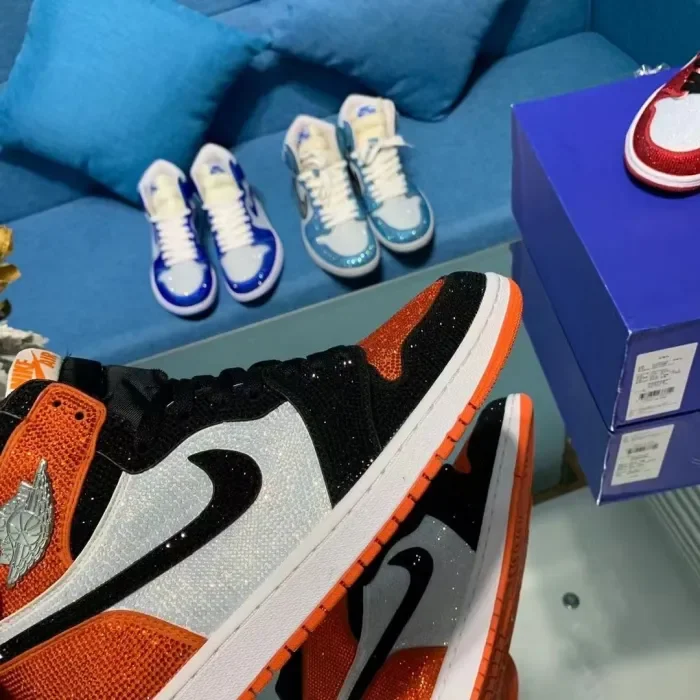 Air Jordan 1 Diamond DIY Orange Black