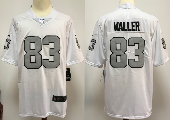 Las Vegas Raiders Jerseys White Gray Lettering NO.83 WALLER