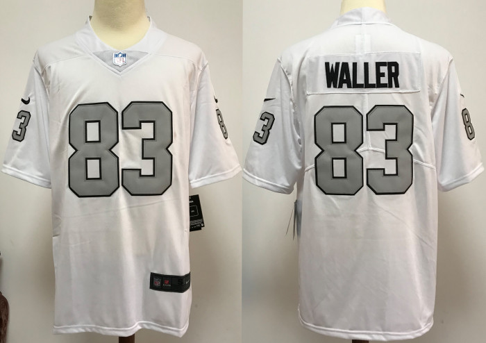 Las Vegas Raiders Jerseys White Gray Lettering NO.83 WALLER