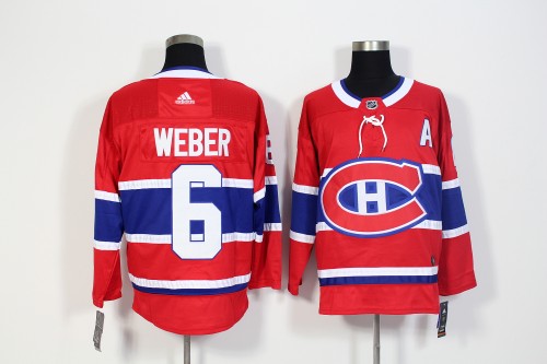 Montreal Canadiens Home Breakaway Jersey Red NO.6 WEBER
