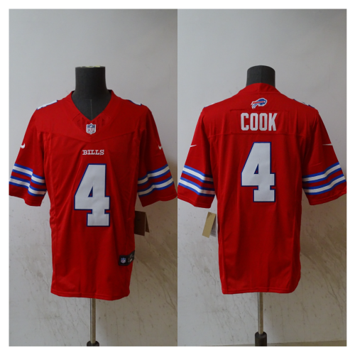 Buffalo Bills Game Player Jersey Red NO.4 COOK