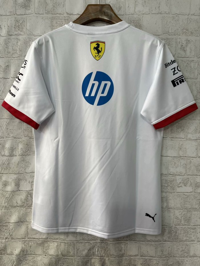 2025 Ferrari Racing T-Shirt Fleet Version White NO Number