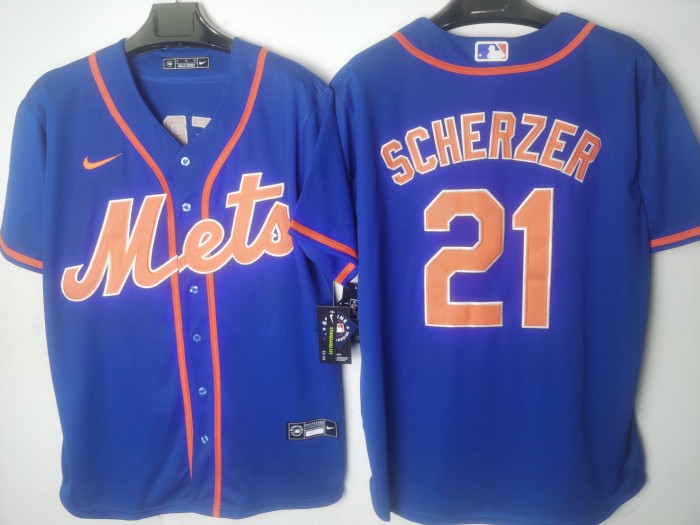 New York Mets Alternate Jersey Blue Fan Version NO.21 SCHERZER