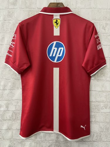 2025 Ferrari Racing Polo Shirt Fleet Version Red NO Number