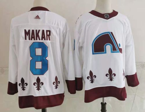Colorado Avalanche Jersey Reverse Retro White 20/21 NO.8 MAKAR