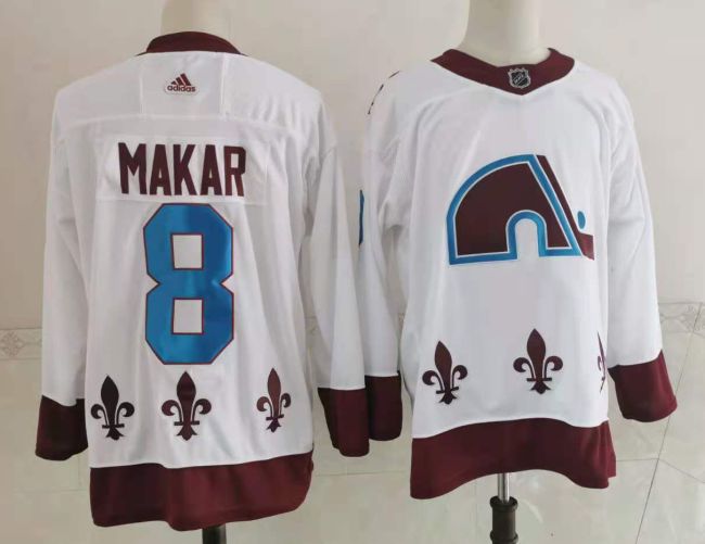 Colorado Avalanche Jersey Reverse Retro White 20/21 NO.8 MAKAR