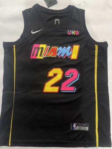 Miami Heat Kids Jersey Black City Edition 2022 NO.22 BUTLER