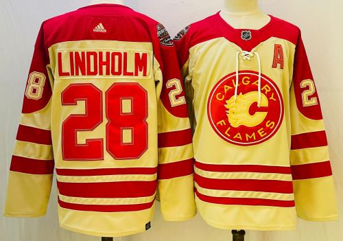 Calgary Flames 2023 NHL Heritage Classic Premier Jersey Off White No.28 LINDHOLM