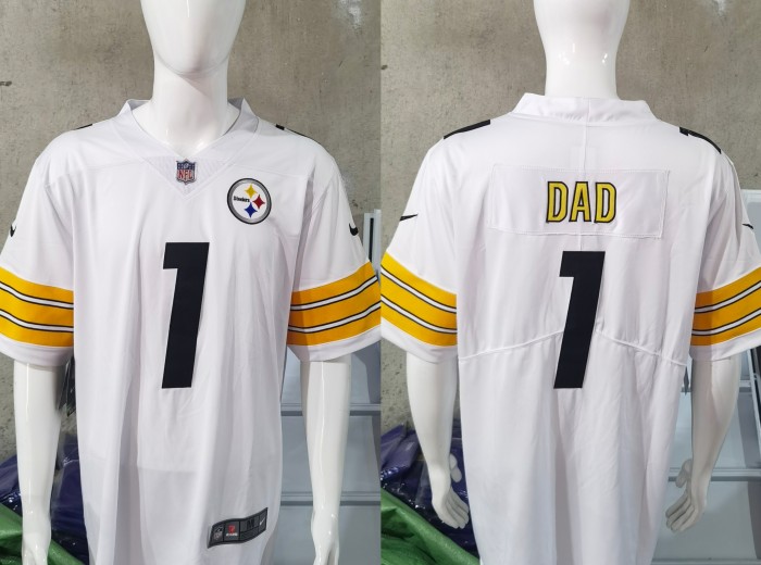 Pittsburgh Steelers Jersey White NO.1 DAD