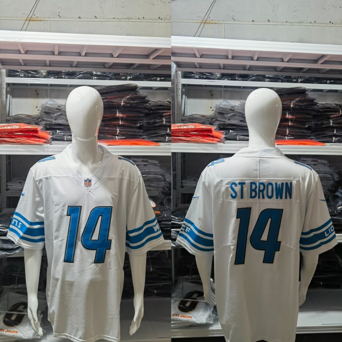 Detroit Lions Jersey White NO.14 ST BROWN