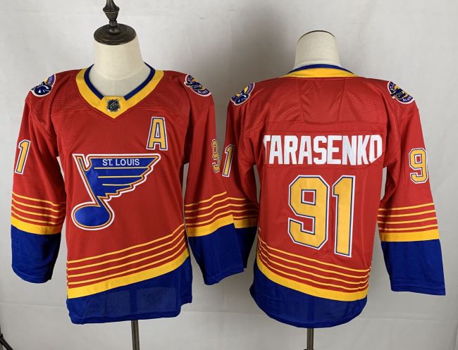 St. Louis Blues 1990's Vintage Away Throwback Jersey Red NO.91 TARASENKO