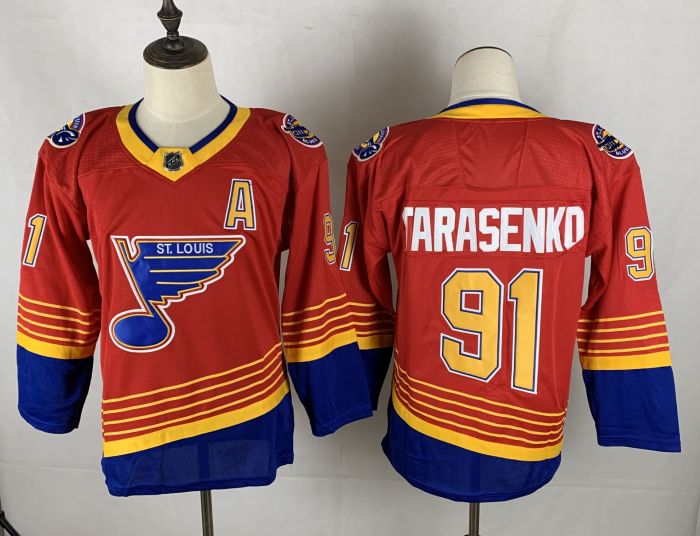 St. Louis Blues 1990's Vintage Away Throwback Jersey Red NO.91 TARASENKO