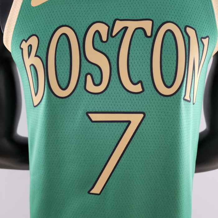 Jaylen Brown Boston Celtics Platinum City Edition Green Swingman Jersey 2020