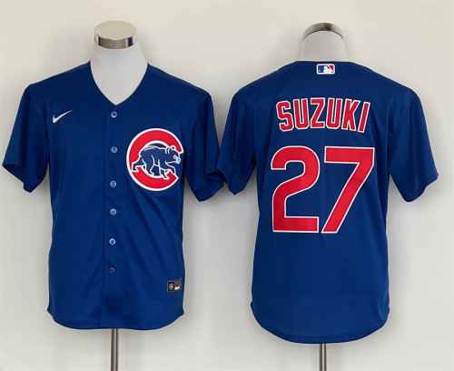 Chicago Cubs Jersey Blue Stripe Fan Version NO.27 SUZUKI