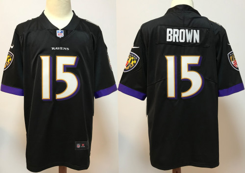Baltimore Ravens Jersey Black NO.15 BROWN