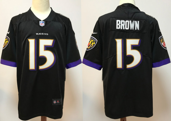 Baltimore Ravens Jersey Black NO.15 BROWN