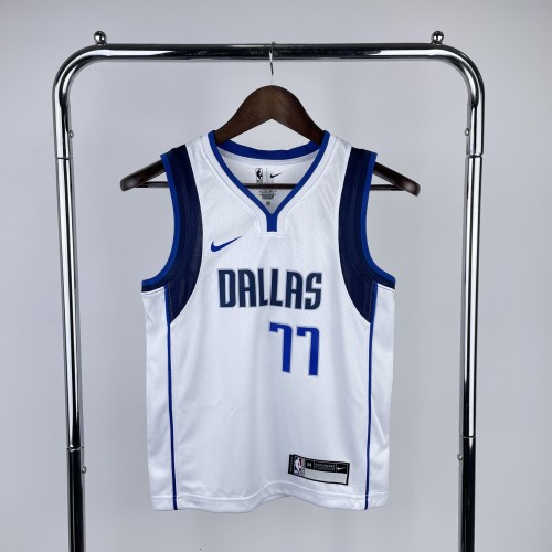 Dallas Mavericks Kids Jersey White City Edition No.77 22/23 NO.77 Dončić