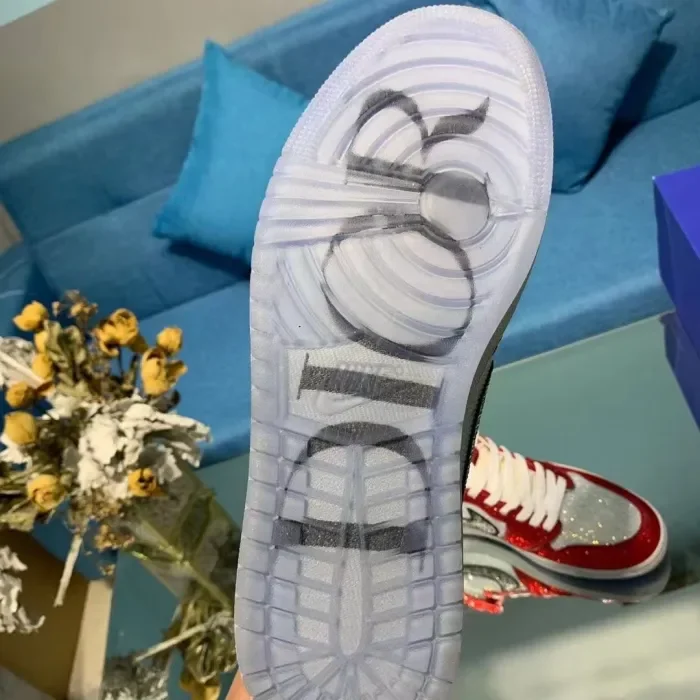 Air Jordan 1 Diamond DIY Red White