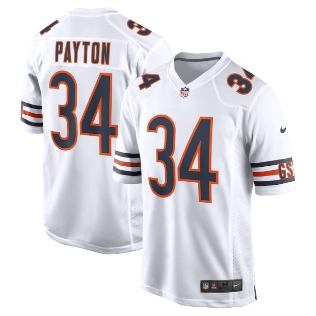 Chicago Bears Jersey White NO.34 PAYTON
