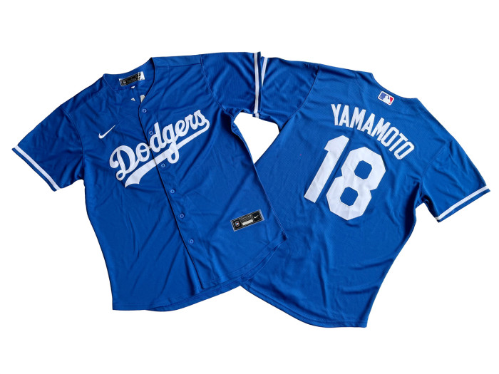Los Angeles Dodgers Jersey Blue Fan Version NO.18 YAMAMOTO