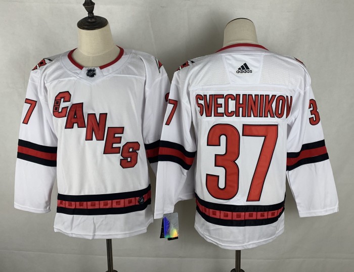 Carolina Hurricanes Away Jersey 2023 Stanley Cup White NO.37 SVECHNIKOV