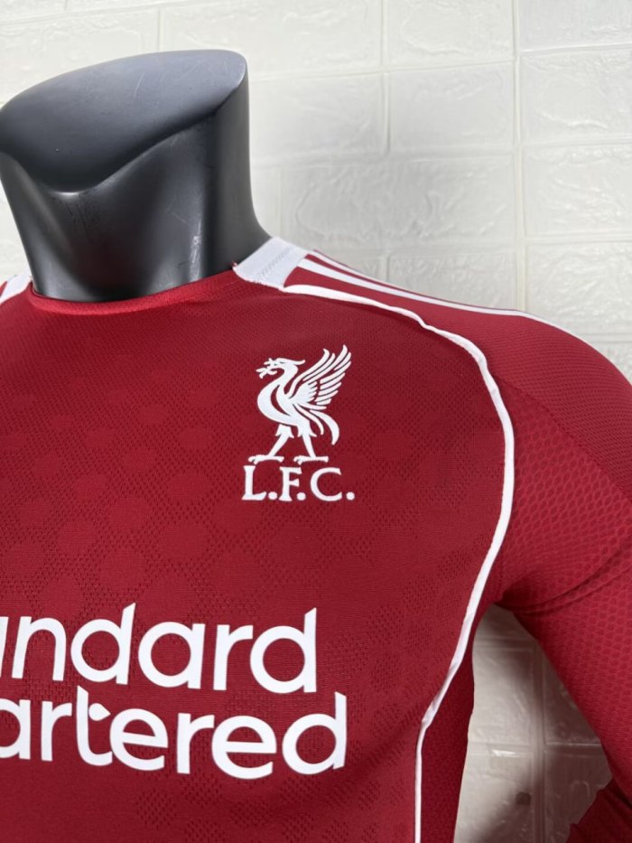 Liverpool Home Player Version Long Sleeve Jersey 25/26