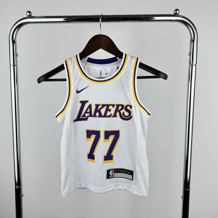 Los Angeles Lakers Kids Jersey White Icon Edition 22/23 NO.77 Dončić