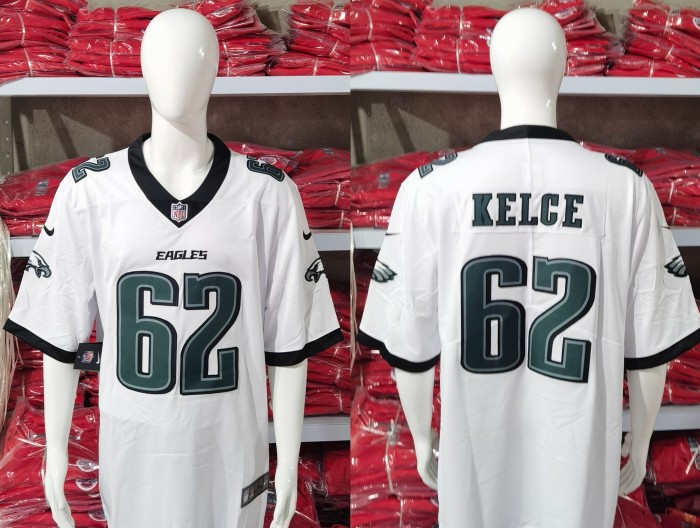 Philadelphia Eagles Jersey White 2023 NO.62 KELCE
