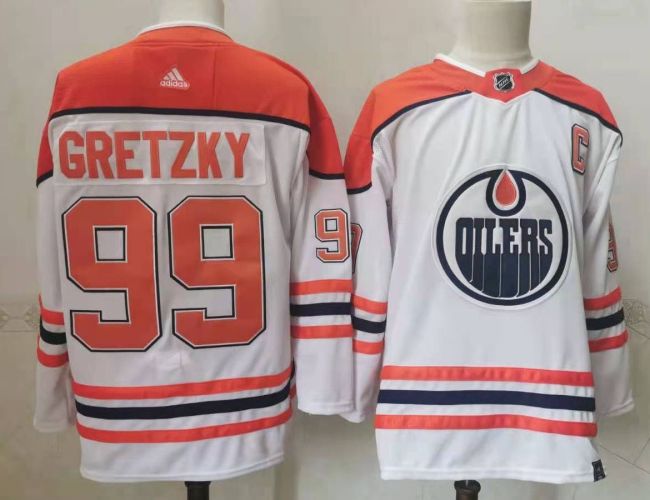 Edmonton Oilers Home Jersey White Orange NO.99 GRETZKY