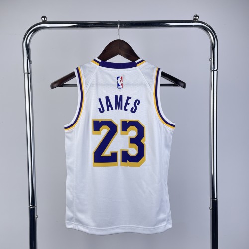 Los Angeles Lakers Kids Jersey White Icon Edition 22/23 NO.23 JAMES