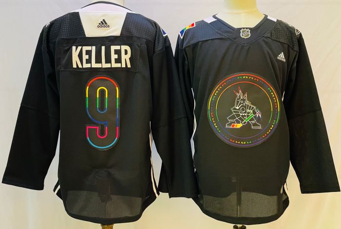Arizona Coyotes  2022 Pride Night Jersey Black NO.9 KELLER