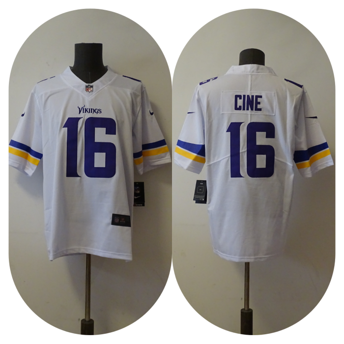 Minnesota Vikings Alternate Jersey White NO.16 CINE