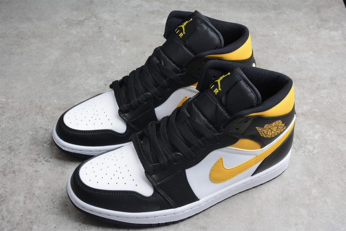 Air Jordan 1 Mid White Pollen Black