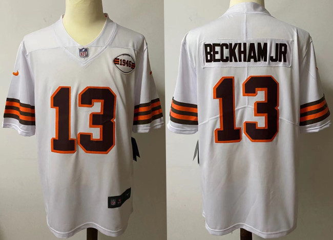 Cleveland Browns Jersey Vintage White NO.13 BECKHAM JR