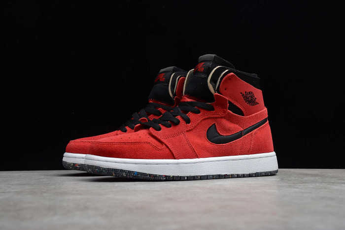 Air Jordan 1 Zoom Air CMFT Crater Gym Red Black White Suede CT0978-600