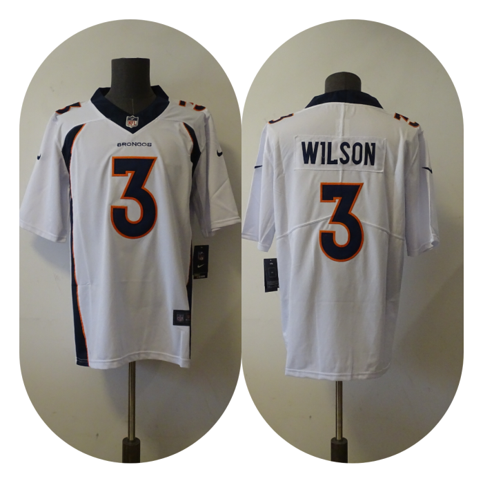Denver Broncos Jersey White 2024 NO.3 LOCK