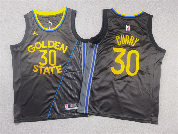 Golden State Warriors  Kids Jersey Black Statement Edition 24/25 NO.30 CURRY