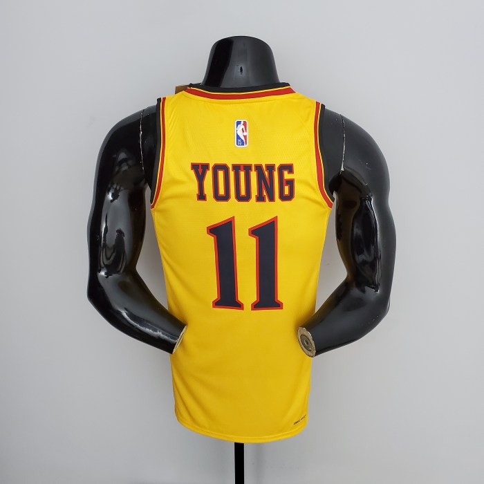 Trae Young Atlanta Hawks 75th Anniversary 2022 City Edition Swingman Jersey Yellow