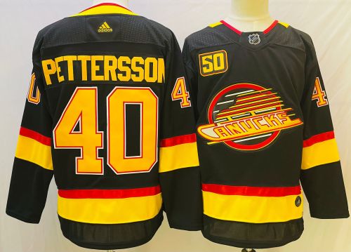 Vancouver Canucks Jersey Retro Black NO.40 PETTERSSON