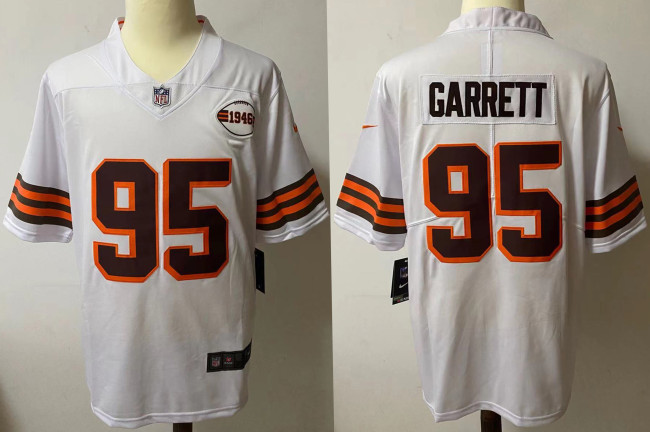 Cleveland Browns Jersey Vintage White NO.95 GARREET