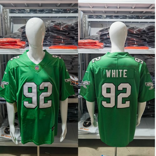 Philadelphia Eagles Retro Edition Grass Green 2023 NO.92 WHITE