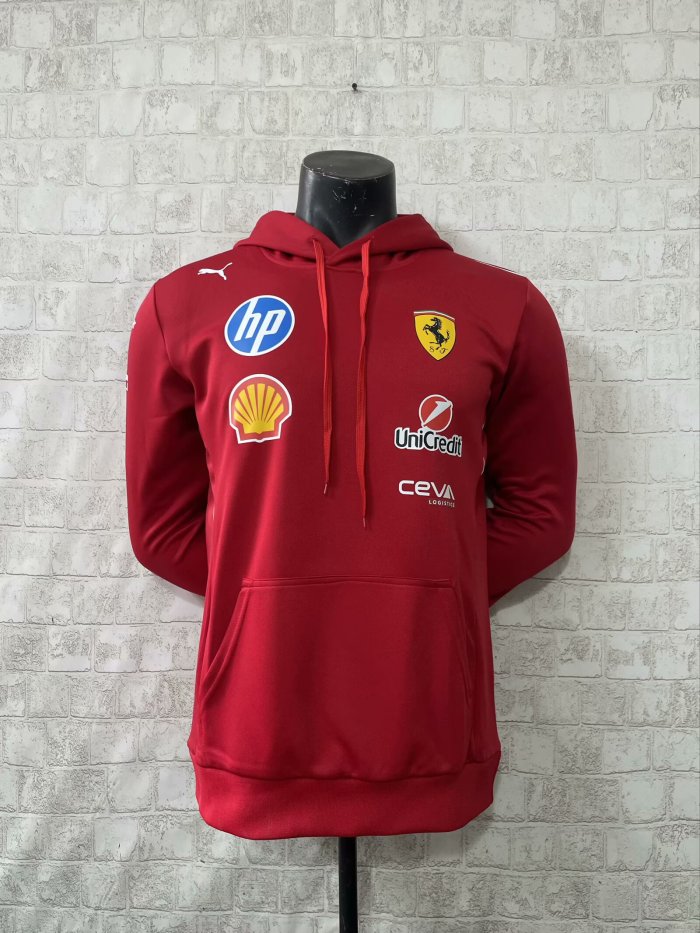 2025 Ferrari Racing Hoodie Red NO Number