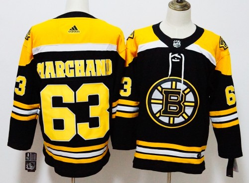 Boston Bruins 19/20 Alternate Player Jersey Black Yellow NO.63 MARCHAND