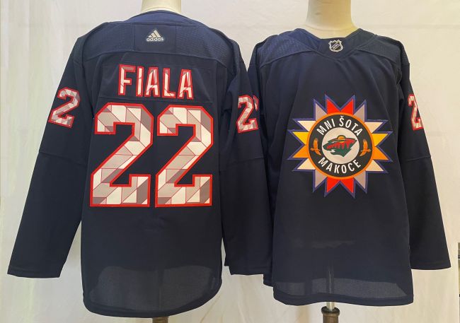 Minnesota Wild Retro Jersey Black NO.22 FIALA