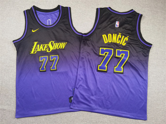 Los Angeles Lakers Kids Jersey Purple City Edition 2024 NO.77 Dončić